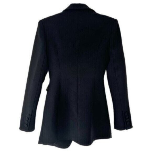 NWOT Nana Jacqueline Elora Blazer Black Gathered Satin Mini Dress Size M - Picture 8 of 13